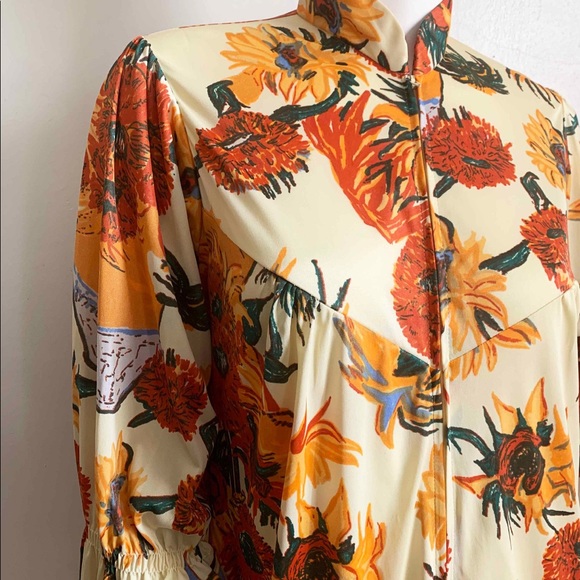 Vintage 1970s Van Gogh art print dress - Picture 6 of 15